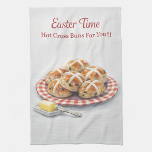 Ostergeschenk Küchenhandtuch   Hot Cross Buns Gesc Geschirrtuch