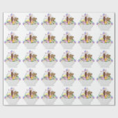 Ostergeschenk-Wrap/Tiere in einem Korb Geschenkpapier (Flach)