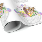 Ostergeschenk-Wrap/Tiere in einem Korb Geschenkpapier (Rolleneckpunkt)