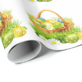 Ostergeschenkpackung/Korb mit Eiern und Blume Geschenkpapier (Rolleneckpunkt)