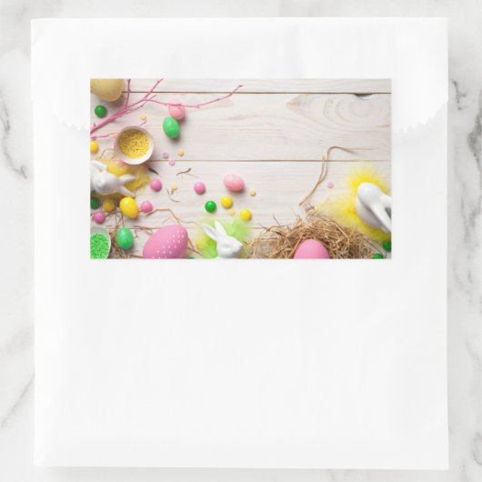 Ostergeschichte mit Ostereiern Rechteckiger Aufkleber (Tasche)