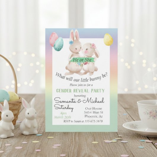 Ostergeschlecht Baby Reveal Party Frühlingssonne Einladung