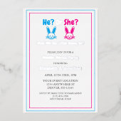 Ostergeschlechtsspezifisches Party Folieneinladung (Vorderseite)