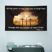 Ostergesicht mit drei Kreuzen  Banner (Messe)