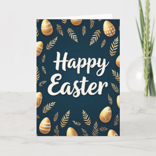 Ostergestaltung mit goldenem Muster Karte