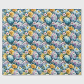 Ostergestecke und bunte Eier Geschenkpapier (Flach)