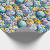 Ostergestecke und bunte Eier Geschenkpapier (Ecke)
