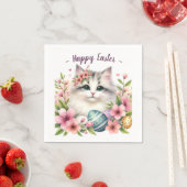 Ostergewässer - Blume und Eier für Katzen - Serviette (Beispiel)