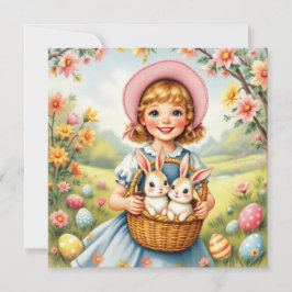 OsterGirl mit Bunnies Feiertagskarte