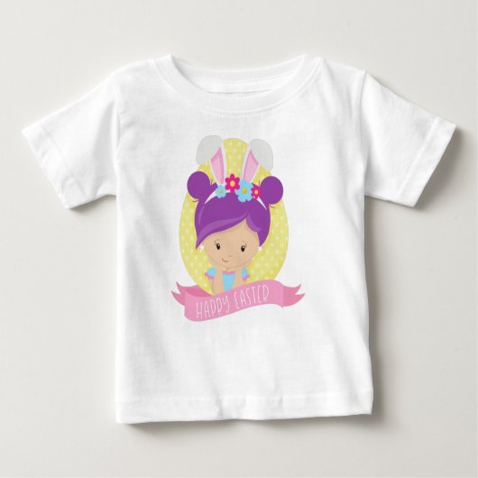 OsterGirl, Ostereier, Lila Haar, Sonnige Ohren Baby T-shirt (Vorderseite)