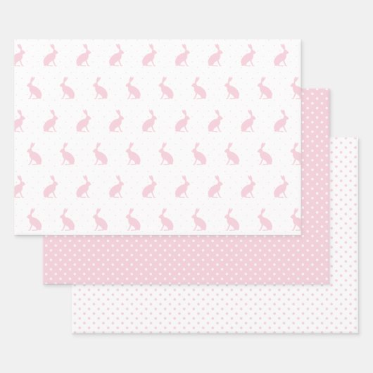 OsterGirly Pink Bunnies und Polka Dots Muster. Geschenkpapier Set (Set)