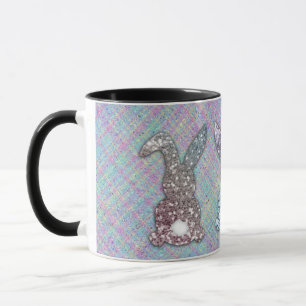 OsterGlitzer Pastel Glam Bunnies auf Kariert Tasse