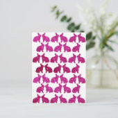 OsterGlitzer Pink Bunnies Bunny Postkarte (Stehend Vorderseite)