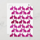 OsterGlitzer Pink Bunnies Bunny Postkarte (Vorne/Hinten)