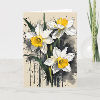 Osterglocke - Aquarellblumen Karte