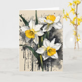 Osterglocke - Aquarellblumen Karte (Gelbe Blume)