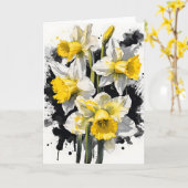 Osterglocke - Aquarellblumen Karte (Gelbe Blume)