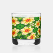 Osterglocke-Blume-Muster Whiskyglas (Vorderseite)