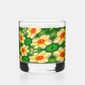 Osterglocke-Blume-Muster Whiskyglas (Rückseite)