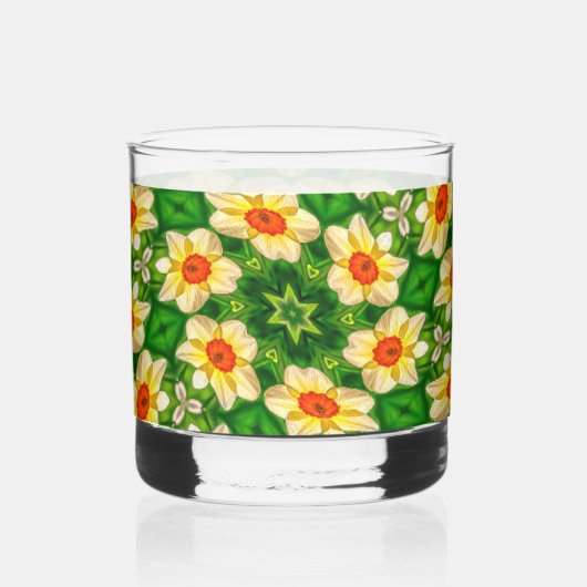 Osterglocke-Blume-Muster Whiskyglas (Links)