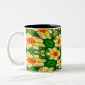 Osterglocke-Blume-Muster Zweifarbige Tasse (Links)