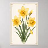 Osterglocke Botanisch, März Geburtsblume Poster (Vorne)