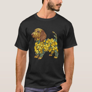 Osterglocke Dachshund Hund Blume Gartenarbeit Flor T-Shirt