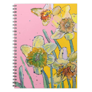 Osterglocken-Aquarell-Journal Florales Notizbuch Notizblock