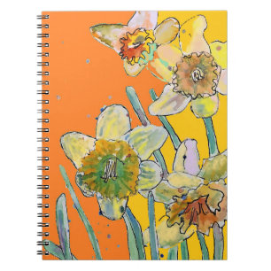 Osterglocken-Aquarell Orange Journal Florales Noti Notizblock
