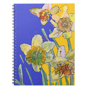 Osterglocken-Aquarell-Tagebuch Florales Notizbuch Notizblock