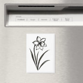 Osterglocken-Blume – Monochrome Botanische Kunst a Magnet (In Situ (Geschirrspüler))