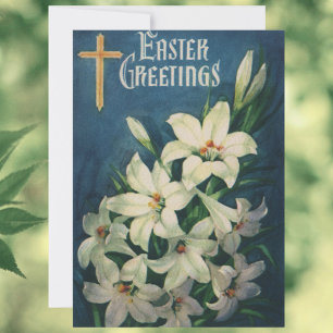 Osterglocken Blumen, Vintage religiöses Ostern Feiertagskarte