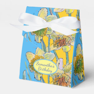 Osterglocken-Blumenmalerei florale Geburtstagstort Geschenkschachtel