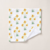 Osterglocken-Blumenmalerei Frühlingsmuster Badhandtuch Set (Waschlappen)