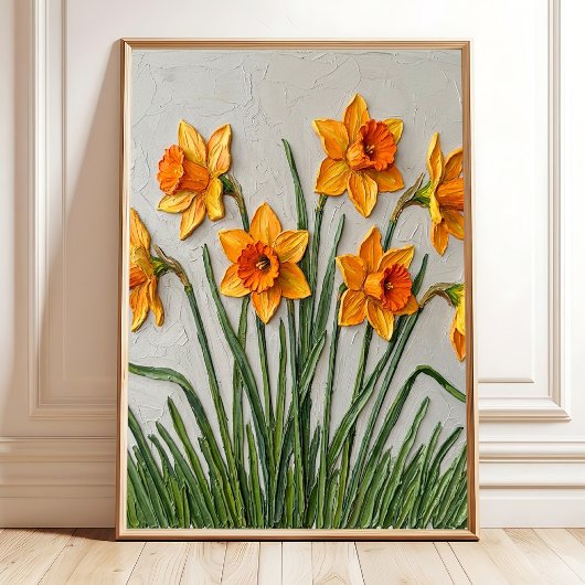 Osterglocken-Dekor Boho-Botanik-Wandkunst Leinwand Poster