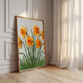 Osterglocken-Dekor Boho-Botanik-Wandkunst Leinwand Poster
