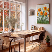 Osterglocken-Dekor Boho-Botanik-Wandkunst Leinwand Poster