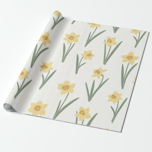 Osterglocken-Frühlingsblumen in sanftem Gelb und G Geschenkpapier