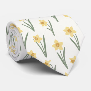 Osterglocken-Frühlingsblumen in sanftem Gelb und G Krawatte
