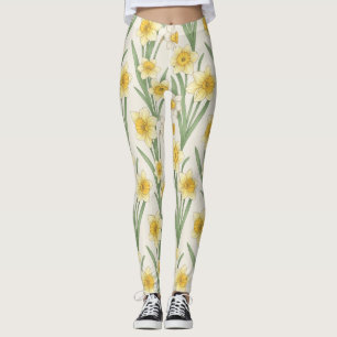 Osterglocken-Frühlingsblumen in sanftem Gelb und G Leggings