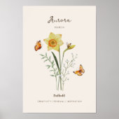 Osterglocken-Geburtsmonats-Blumenposter Poster (Vorne)