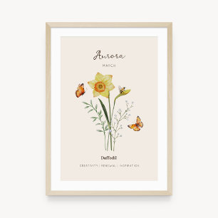 Osterglocken-Geburtsmonats-Blumenposter Poster