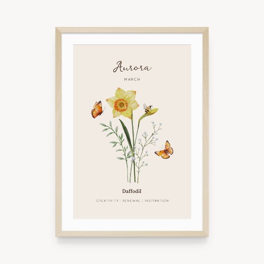 Osterglocken-Geburtsmonats-Blumenposter Poster