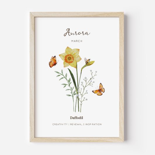 Osterglocken-Geburtsmonats-Blumenposter Poster
