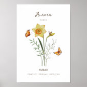 Osterglocken-Geburtsmonats-Blumenposter Poster (Vorne)