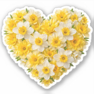 Osterglocken-Herz März Geburtsblume Aufkleber