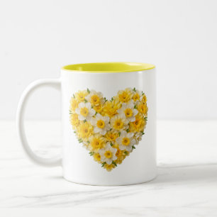 Osterglocken-Herz zur März-Geburtsblume Zweifarbige Tasse