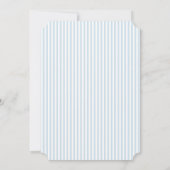 Osterglocken-Hochzeitsmonogramm Blau gestreift Einladung (Rückseite)