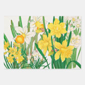 Osterglocken-Holzschnitt Geschenkpapier Set (Vorderseite)