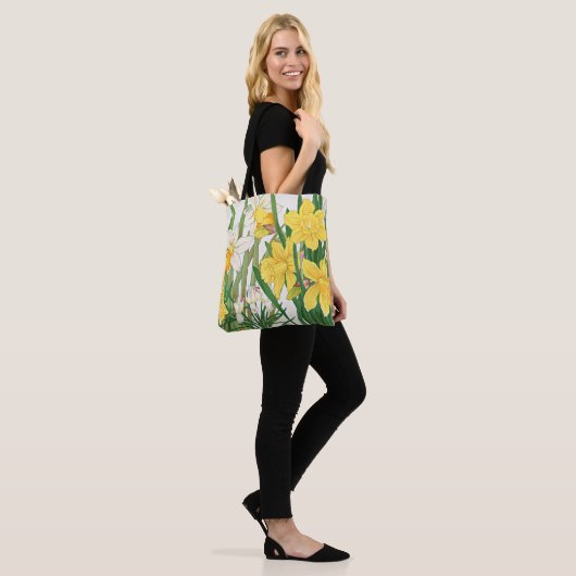 Osterglocken-Holzschnitt Tasche (Am Model)